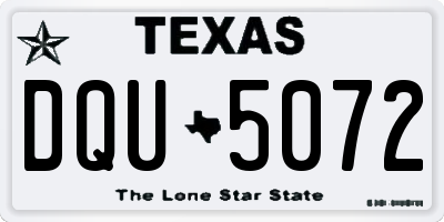 TX license plate DQU5072