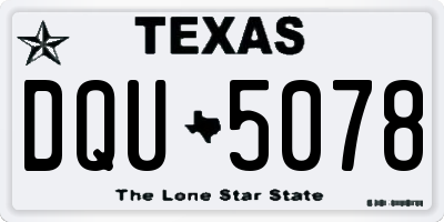 TX license plate DQU5078