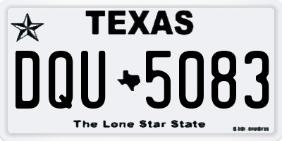 TX license plate DQU5083