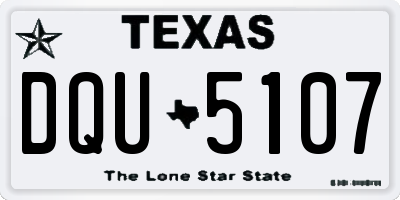 TX license plate DQU5107