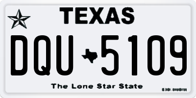 TX license plate DQU5109