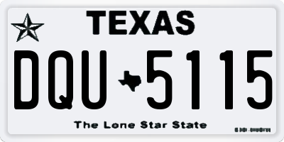 TX license plate DQU5115