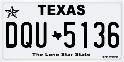 TX license plate DQU5136