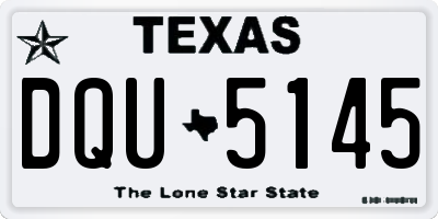 TX license plate DQU5145
