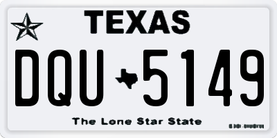 TX license plate DQU5149