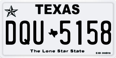 TX license plate DQU5158