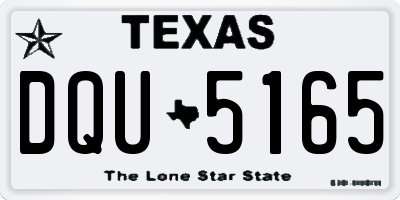TX license plate DQU5165