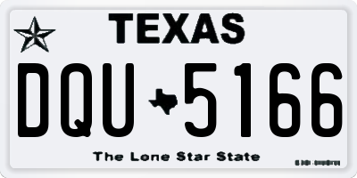 TX license plate DQU5166