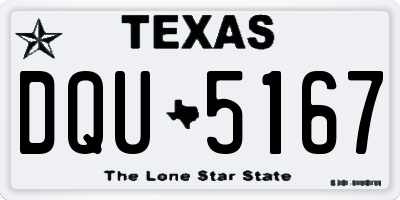 TX license plate DQU5167