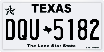 TX license plate DQU5182