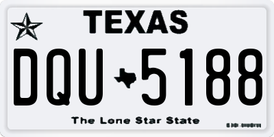 TX license plate DQU5188