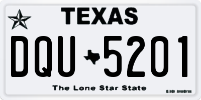 TX license plate DQU5201
