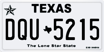 TX license plate DQU5215