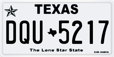 TX license plate DQU5217