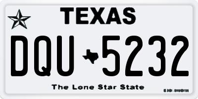 TX license plate DQU5232