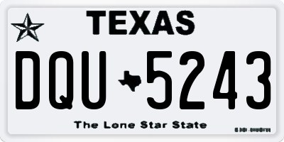 TX license plate DQU5243