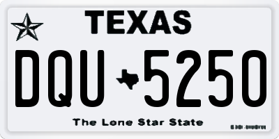 TX license plate DQU5250
