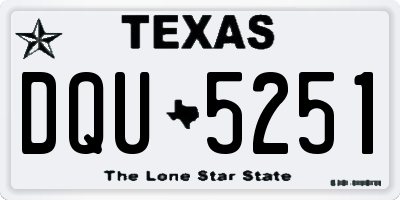 TX license plate DQU5251