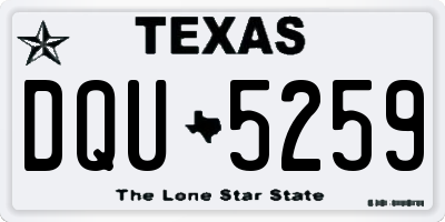 TX license plate DQU5259