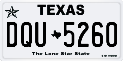TX license plate DQU5260