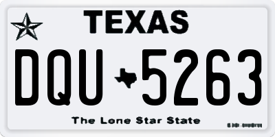 TX license plate DQU5263