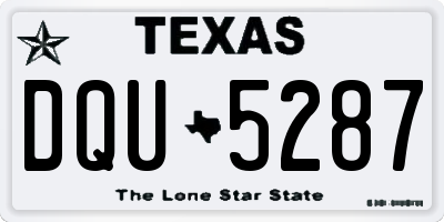 TX license plate DQU5287