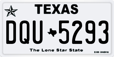 TX license plate DQU5293