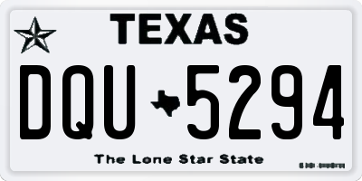TX license plate DQU5294