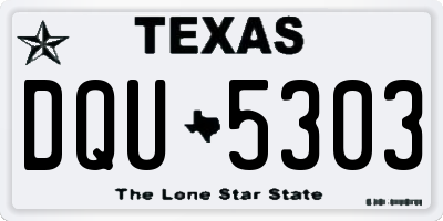 TX license plate DQU5303