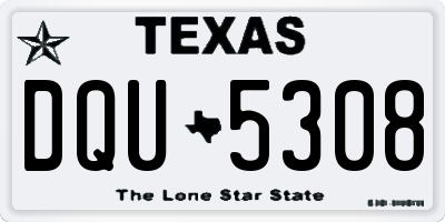TX license plate DQU5308