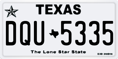 TX license plate DQU5335