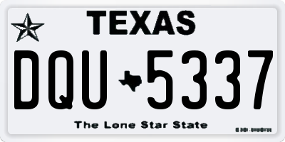 TX license plate DQU5337