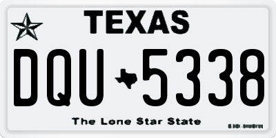 TX license plate DQU5338