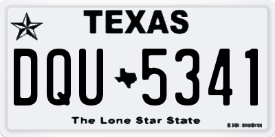 TX license plate DQU5341