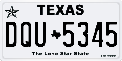 TX license plate DQU5345