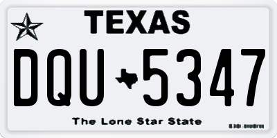 TX license plate DQU5347