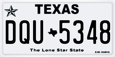 TX license plate DQU5348