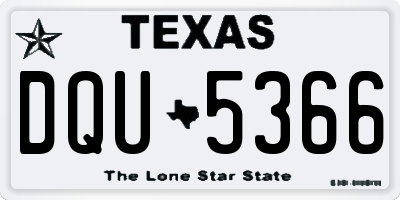 TX license plate DQU5366