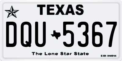 TX license plate DQU5367