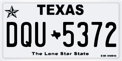TX license plate DQU5372