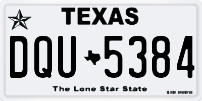 TX license plate DQU5384
