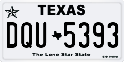 TX license plate DQU5393