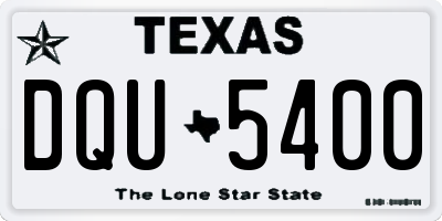 TX license plate DQU5400