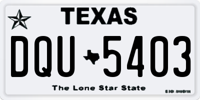 TX license plate DQU5403