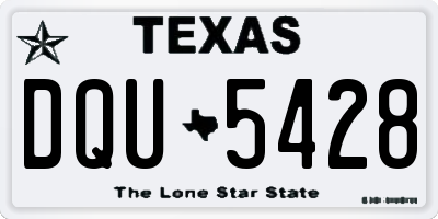 TX license plate DQU5428