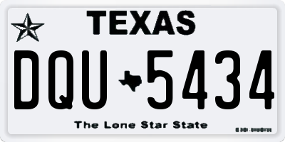 TX license plate DQU5434