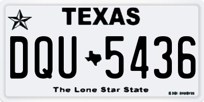 TX license plate DQU5436
