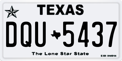 TX license plate DQU5437