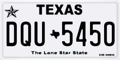 TX license plate DQU5450