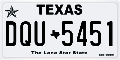 TX license plate DQU5451